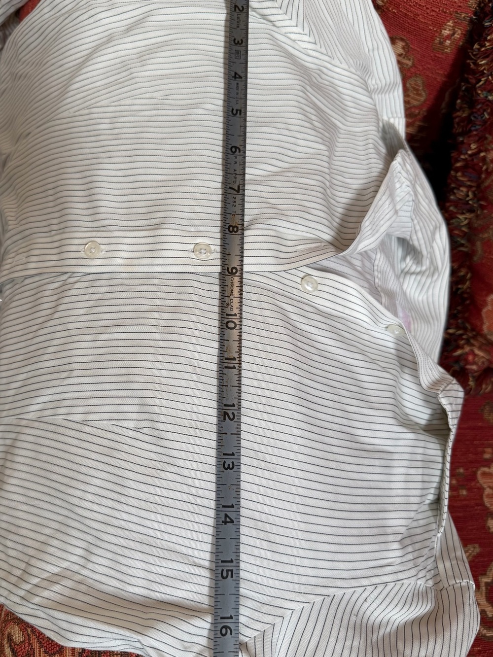 Brooks Brothers White Shirt with Thin Gray Pinstripes - Picture 4 of 5